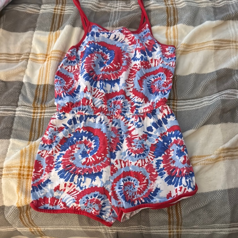 Jumping Beans Red and Blue Jumpsuit Vibrant Design